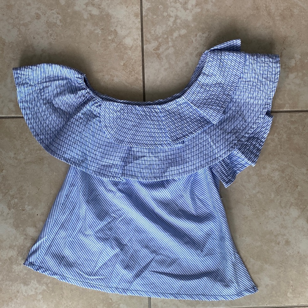 Blue & White Striped Top